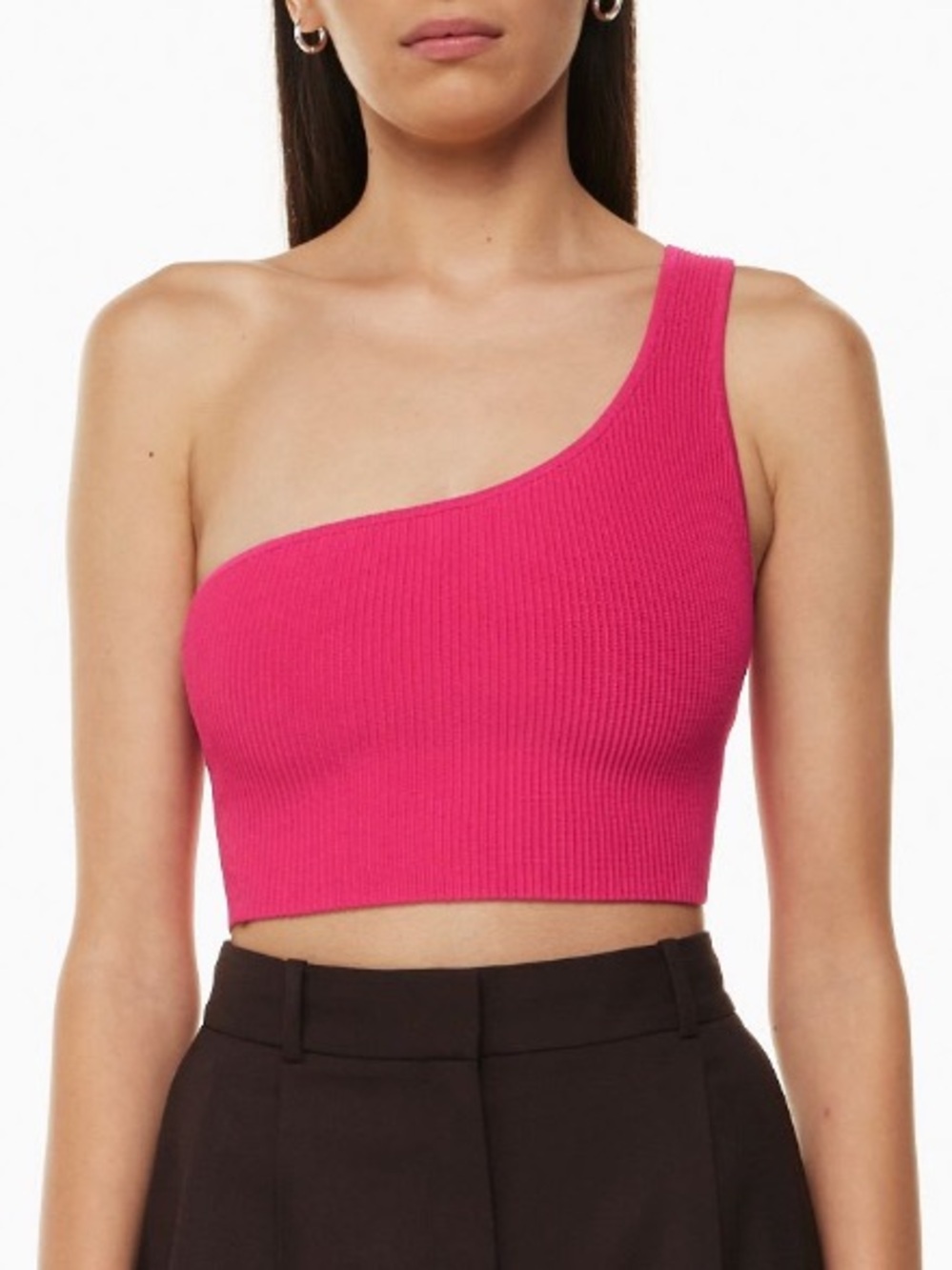 Babaton Fuchsia One-Shoulder Top